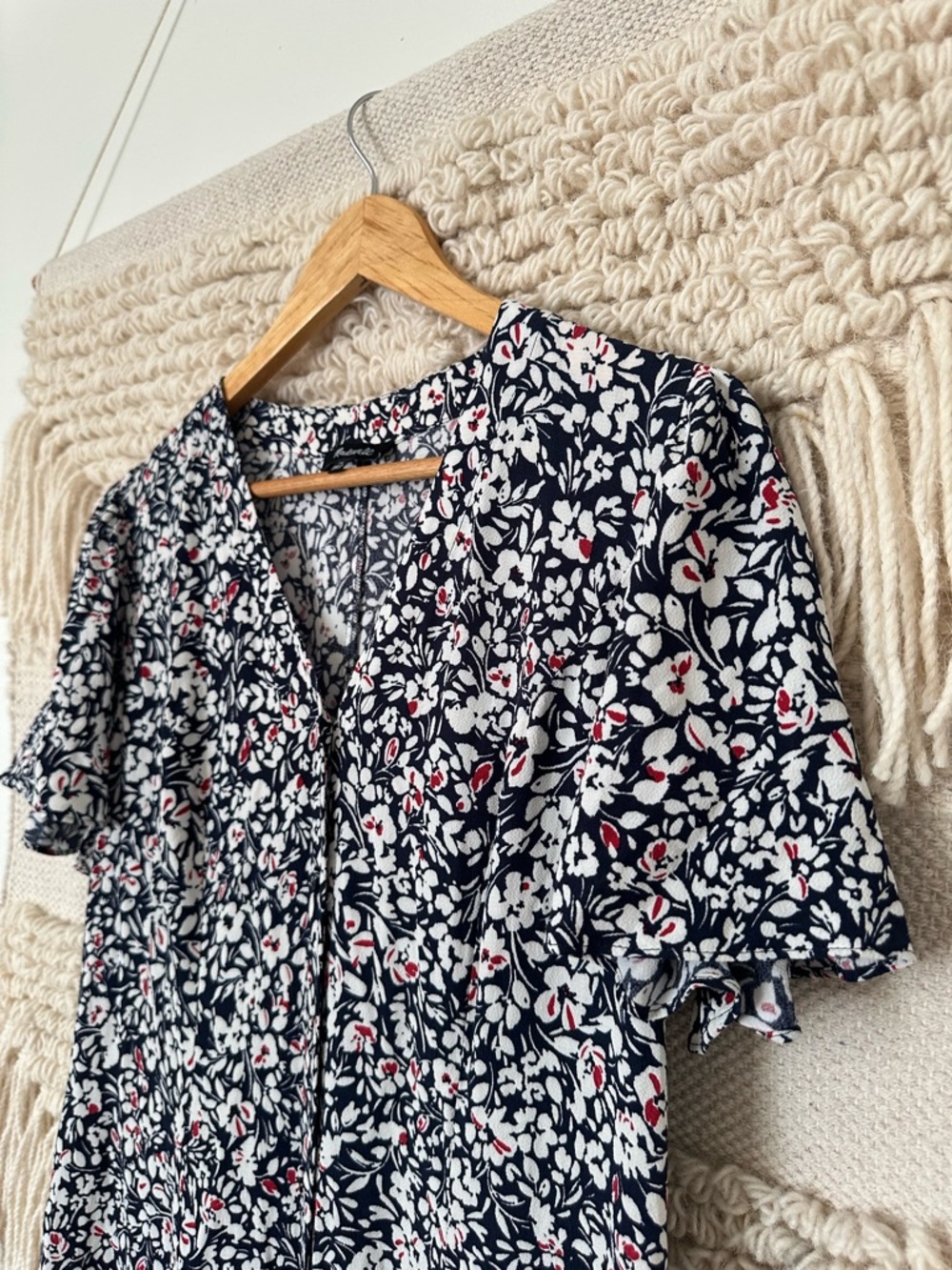 Madewell Button-Front Flutter-Sleeve Midi Dress - Picture 2 of 7